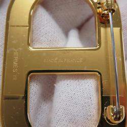 Pre Owned Hermes Chaine D'Ancre Poussiere Epsom Metal Brooch 