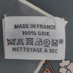 Pre Owned Hermès Grey Robe Legere Printed Silk Square Scarf