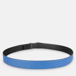 Pre Owned Hermes Black Bleu Zellige Epsom 38mm Constance H Belt 110