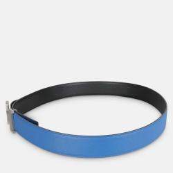 Pre Owned Hermes Black Bleu Zellige Epsom 38mm Constance H Belt 110