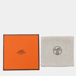 Pre Owned Hermes Blason Earrings Fauve Metal