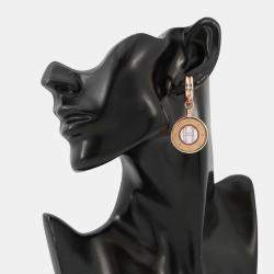 Pre Owned Hermes Blason Earrings Fauve Metal