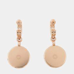 Pre Owned Hermes Blason Earrings Fauve Metal