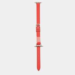 Pre Owned Hermes Rouge Radieux Swift Leather Apple Watch Strap 40 MM
