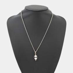 Pre Owned Hermes Mini Maillon Necklace Size PM Black Lacquer Metal