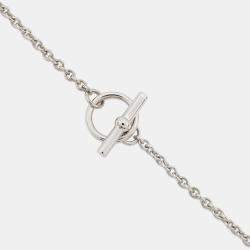 Pre Owned Hermes Mini Maillon Necklace Size PM Black Lacquer Metal