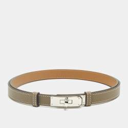 Pre Owned Hermès Kelly Adjustable Belt Taupe Epsom Leather