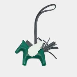 Pre Owned Hermès Rodeo Pegase PM Bag Charm Vert Moyen/Ardoise/Vert Peppermint Milo Leather 
