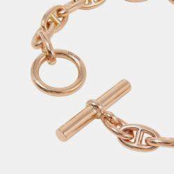 Pre Owned Hermes Chaine D'Ancre Bracelet 22 Frames Size Tpm 18K Pink Gold