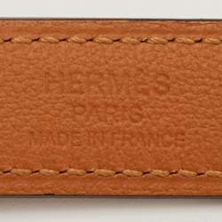 مملوكة مسبقًا  حزام هيرمس ريفال وجهين جلد بني فاتح / بني 90 سم