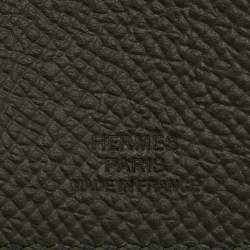 Pre Owned حامل جواز السفر هيرميس تارماك فيرت ماكيس جلد إبسوم