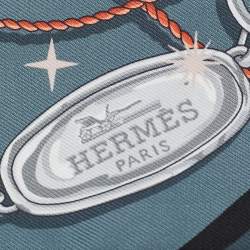 Pre Owned Hermès Marine Blue C'est la Fete Silk Twilly