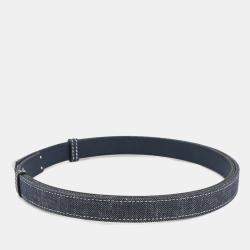 مملوكة مسبقًا Hermes Belt Kelly Jean Blue Indigo/White/Blue Navy Denim Epsom Size 18