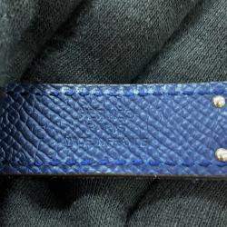 مملوكة مسبقًا Hermes Belt Kelly Jean Blue Indigo/White/Blue Navy Denim Epsom Size 18