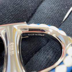 مملوكة مسبقًا حلقة وشاح هيرمس 90 شاين دانكر تريسي بالاديوم / نحاس أزرق مطلي بالاديوم