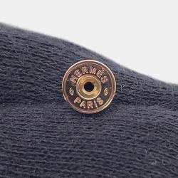 Pre Owned أقراط هيرمس بوب آش روكابار بحجم صغير لاكيه مطلية بالذهب