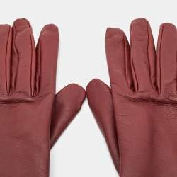 Pre Owned قفازات هيرمس كيلي لوك من جلد نوير سويا مقاس 6