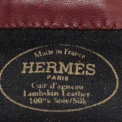 Pre Owned قفازات هيرمس كيلي لوك من جلد نوير سويا مقاس 6