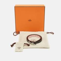 Pre Owned Hermès Gamma 75 CM Reversible Buckle Belt Rose Sakura/Gris Misty Swift and Epsom Leather