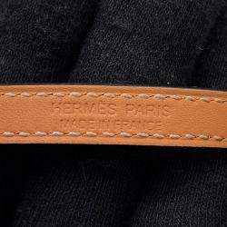 Pre Owned Hermes Leather Bracelet "CroisiRe" Double Tour Size T3 Black Swift Leather