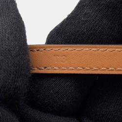 Pre Owned Hermes Leather Bracelet "CroisiRe" Double Tour Size T3 Black Swift Leather