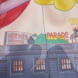 Pre Owned Hermes Carre Hermes Parade Size 90 Rose Pearl/Jaune Vif/Multicolor Silk100%