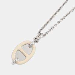 Pre Owned Hermes Mini Mayon Necklace Size Pm Claim Lacquer Metal