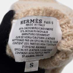 Pre Owned هيرمس لو جروف كشمير 85% موهير 15% لوز/ذهبي بحجم صغير