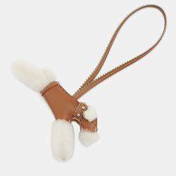 Pre Owned Hermes Buddy Bag Charm Collar Gold Lambskin