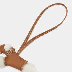 Pre Owned Hermes Buddy Bag Charm Collar Gold Lambskin