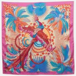 Pre Owned Hermès Violet Mythiques Phoenix Silk Scarf