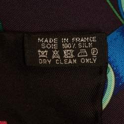 Pre Owned Hermès Black/Purple La Promenade du Matin Silk Scarf