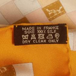 Pre Owned Hermès Yellow Bolduc au Carre Silk Scarf