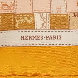 Pre Owned Hermès Yellow Bolduc au Carre Silk Scarf