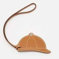 مملوكة مسبقًا Hermès Natural Sable/Bleu Zanzibar/Rose Azalee Swift Leather Paddock Bombe Bag Charm