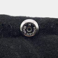Pre Owned Hermes Pop Ash Earrings Size Mini Black Metal Lacquer