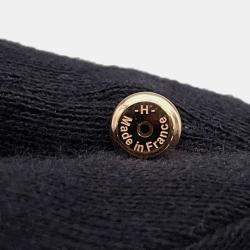 Pre Owned Hermes Pop Ash Earrings Size Mini Black Gold Plated Lacquer