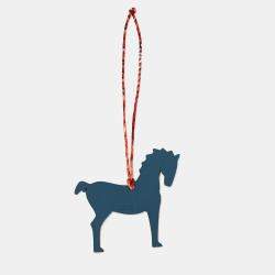 Pre Owned Hermes Petit H Horse Gray Epsom Leather Chevre Myzore Goatskin Bag Charm