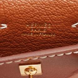 Pre Owned Hermès Kelly Mini Twilly Bag Charm Fauve Tadelakt Leather