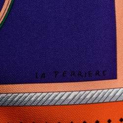 Pre Owned Hermes Violet & Orange Transformation Cars Silk Twill Square Scarf
