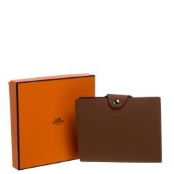 Pre Owned Hermes Gold Clemence Leather Ulysse PM Agenda Cover