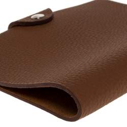 Pre Owned Hermes Gold Clemence Leather Ulysse PM Agenda Cover