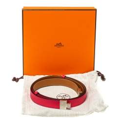 Pre Owned Hermes Rose Extreme Veau Epsom Leather Charniere Belt S