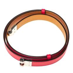 Pre Owned Hermes Rose Extreme Veau Epsom Leather Charniere Belt S
