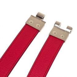 Pre Owned Hermes Rose Extreme Veau Epsom Leather Charniere Belt S