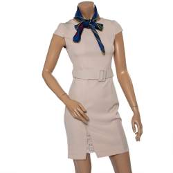 Pre Owned Hermes Dark Blue Cache Cache Fleuri Silk Square Scarf