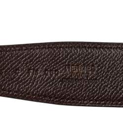 Pre Owned Hermes Blue/Brown Epsom Leather Reversible Belt Strap Size 115 CM