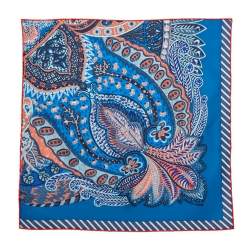Pre Owned Hermès Cobalt Blue Jardin de la Maharani Silk Gavroche Scarf