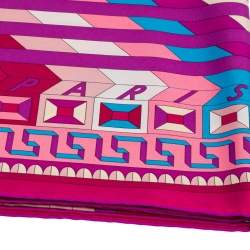 Pre Owned Hermes Fuchsia Pink Le Fil D'Ariane Silk Scarf