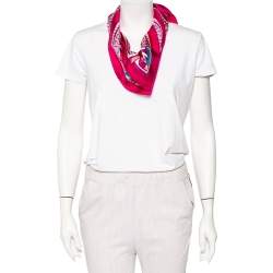 Pre Owned Hermes Fuchsia Pink Le Fil D'Ariane Silk Scarf